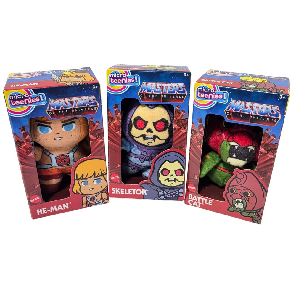 Masters of the Universe Micro Teenies Plush Set He-Man Skeletor Battle Cat 3pk